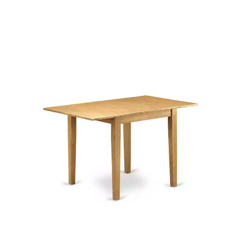 HomeStock Belmont Dining Set 3 Pc - 2 Dining Room Chairs and a Breakfast Table - Oak Finish Wood - Light Baige Color Linen Fabric