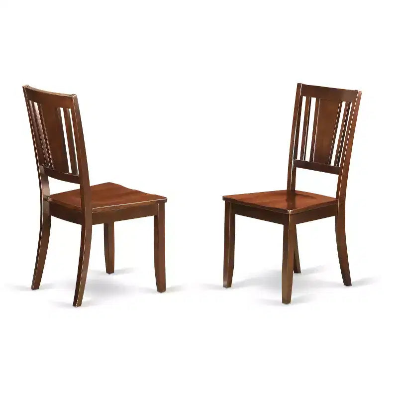 HomeStock Belmont Rectangle Dining Table Se Mahogany Finish, 1 Table and 4 Armless Chairs