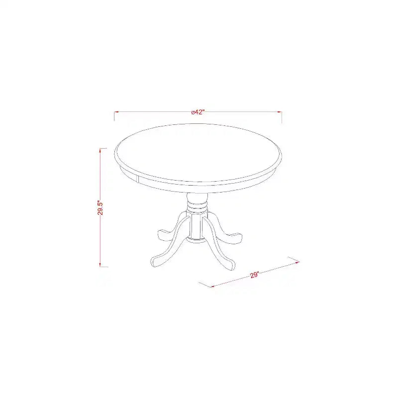 HomeStock Belmont Rectangle Dining Table Se Mahogany Finish, 1 Table and 4 Armless Chairs