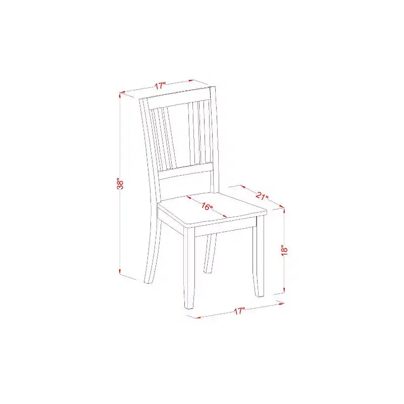 HomeStock Belmont Rectangle Dining Table Se Mahogany Finish, 1 Table and 4 Armless Chairs