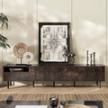 TV Stand for TVs up to 85, Mid Century Modern TV Console Media Console Entertainment Center with Storage Cabinets & Drawer, Walnut - ModernLuxe
