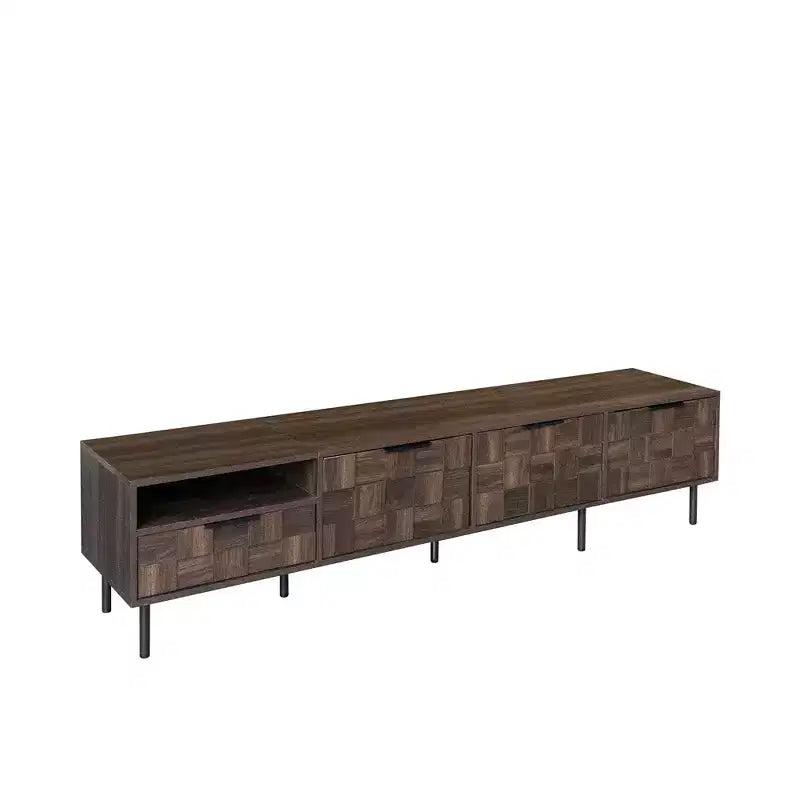 TV Stand for TVs up to 85, Mid Century Modern TV Console Media Console Entertainment Center with Storage Cabinets & Drawer, Walnut - ModernLuxe