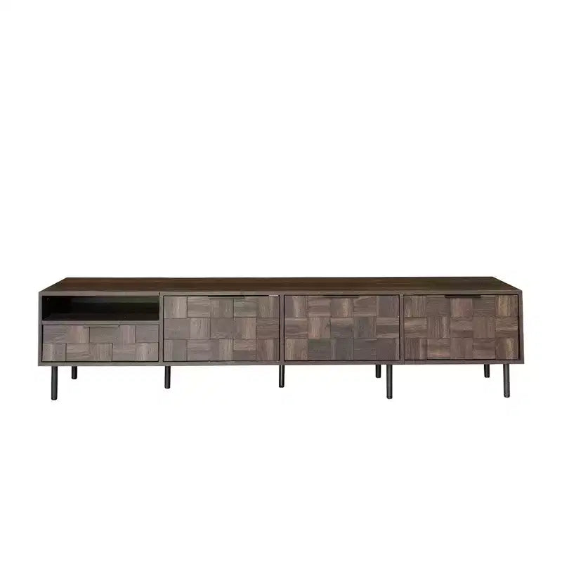 TV Stand for TVs up to 85, Mid Century Modern TV Console Media Console Entertainment Center with Storage Cabinets & Drawer, Walnut - ModernLuxe