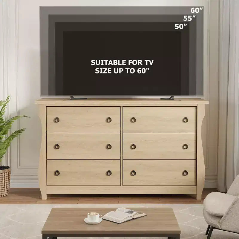 Commode à 6 ou 7 tiroirs, large de 47,2/54 po, pour chambre à coucher, meuble de rangement autonome en bois, organisateur de placard pour salon et entrée