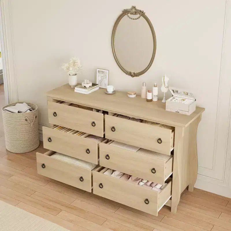 Commode à 6 ou 7 tiroirs, large de 47,2/54 po, pour chambre à coucher, meuble de rangement autonome en bois, organisateur de placard pour salon et entrée