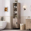 Tall Bathroom Cabinet, 70 Narrow Storage Cabinet with Door and Adjustable Shelf, Open Storage Freestanding for Laundry Room, Kitchen, Living Room
