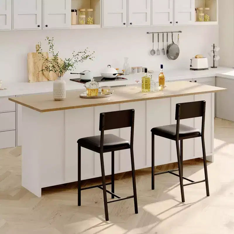 Dining Chairs Set of 4 Upholstered PU Dining Chairs Curved Backrest, Modern Dining Room Chairs Kitchen Chairs with 26IN Metal Legs and Sturdy H-Frame