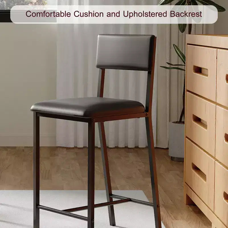 Dining Chairs Set of 4 Upholstered PU Dining Chairs Curved Backrest, Modern Dining Room Chairs Kitchen Chairs with 26IN Metal Legs and Sturdy H-Frame