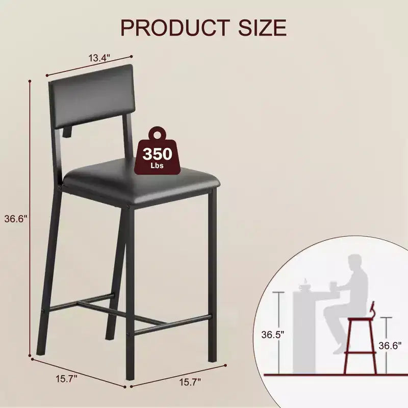 Dining Chairs Set of 4 Upholstered PU Dining Chairs Curved Backrest, Modern Dining Room Chairs Kitchen Chairs with 26IN Metal Legs and Sturdy H-Frame