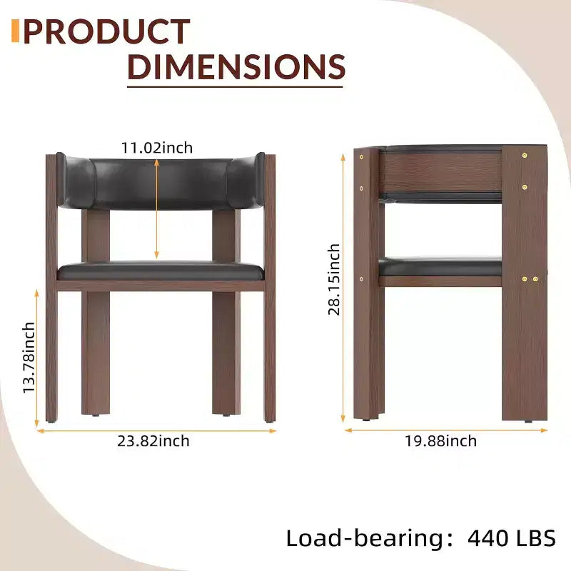 Dining Chair Set of 4,Modern Kitchen Chairs with Wood Frame & Curved Backrest for KitchenDining RoomLiving Room