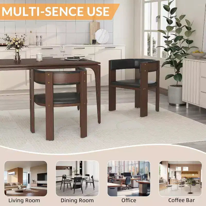 Dining Chair Set of 4,Modern Kitchen Chairs with Wood Frame & Curved Backrest for KitchenDining RoomLiving Room