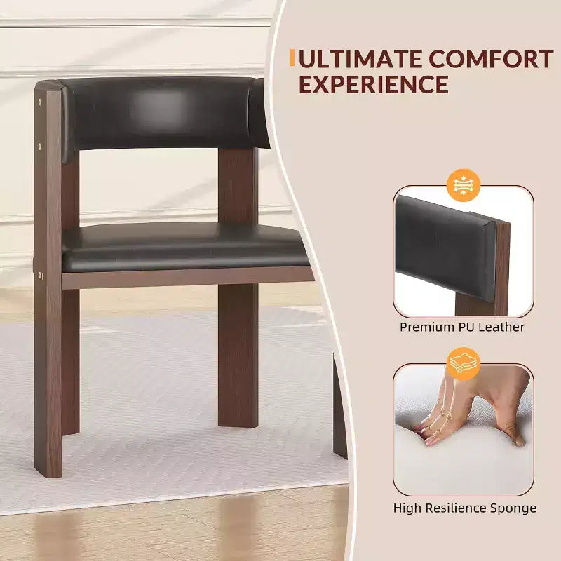 Dining Chair Set of 4,Modern Kitchen Chairs with Wood Frame & Curved Backrest for KitchenDining RoomLiving Room