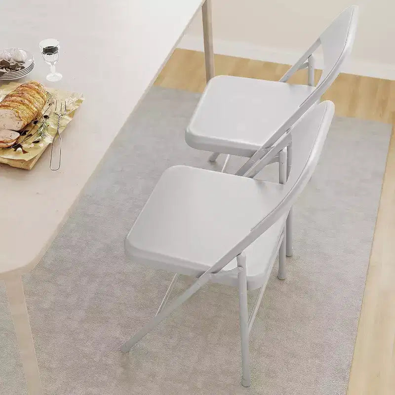 All-Steel Folding Chairs with Backrest, Heavy Duty Metal Foldable Dining Chair Hold Up to 350 LBS, for Office, Indoor & Outdoor Events