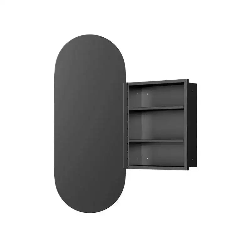 PexFix 32 x 16 Oval Bathroom Cabinet with Mirror Stainless Steel Frame and 2 Adjustable Shelves Wall Medicine Cabinets Mirrors Recessed Gold
