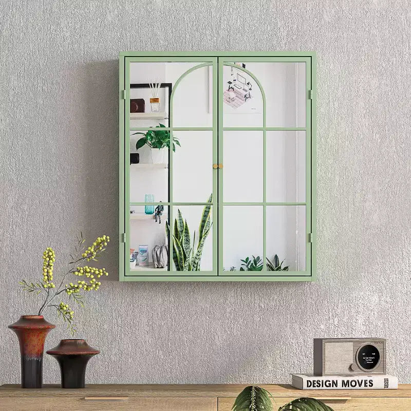 Okak Modern 2-door Wall Cabinet with Featuring 2-tier Storage & Open Shelf, Towel Rack for Entryway/Dining Room/Living Room/Kitchen