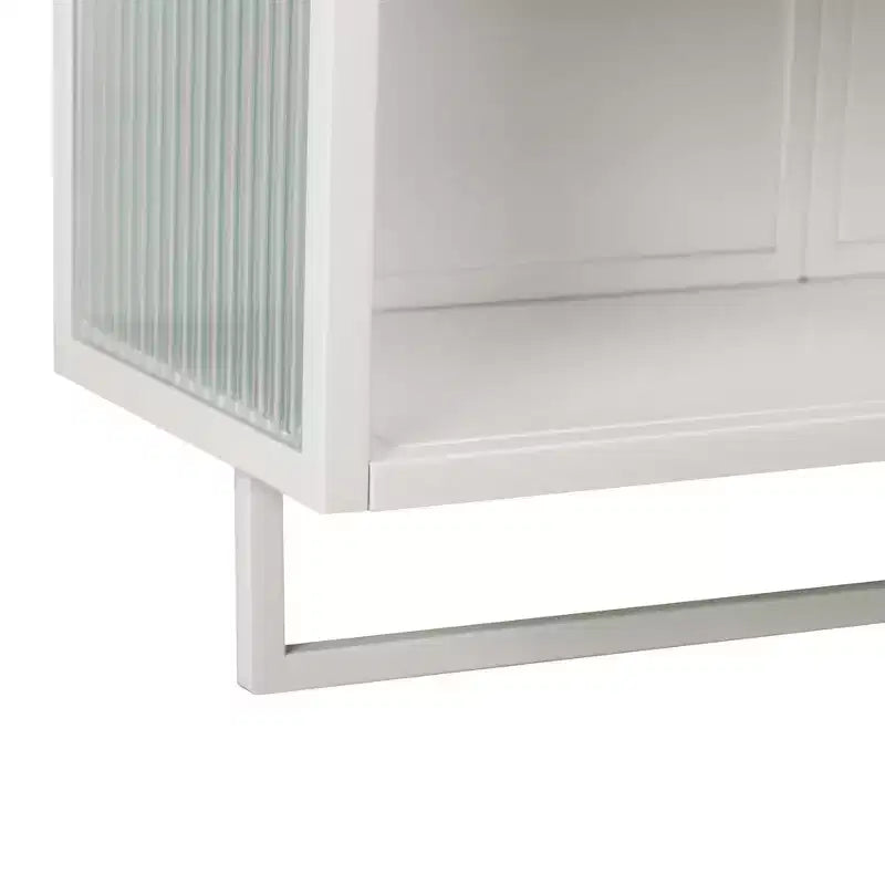 Okak Modern 2-door Wall Cabinet with Featuring 2-tier Storage & Open Shelf, Towel Rack for Entryway/Dining Room/Living Room/Kitchen