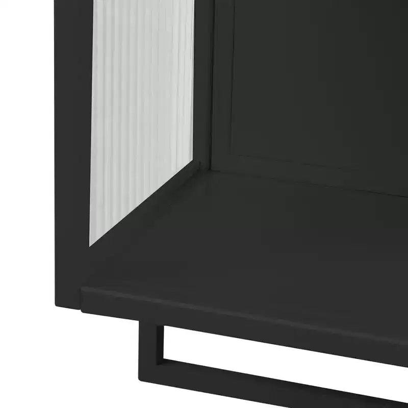 Okak Modern 2-door Wall Cabinet with Featuring 2-tier Storage & Open Shelf, Towel Rack for Entryway/Dining Room/Living Room/Kitchen