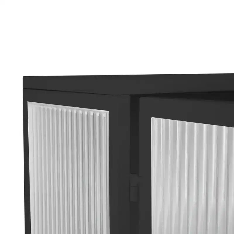Okak Modern 2-door Wall Cabinet with Featuring 2-tier Storage & Open Shelf, Towel Rack for Entryway/Dining Room/Living Room/Kitchen