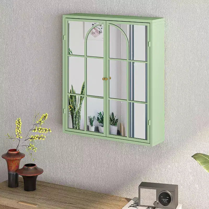 Okak Modern 2-door Wall Cabinet with Featuring 2-tier Storage & Open Shelf, Towel Rack for Entryway/Dining Room/Living Room/Kitchen