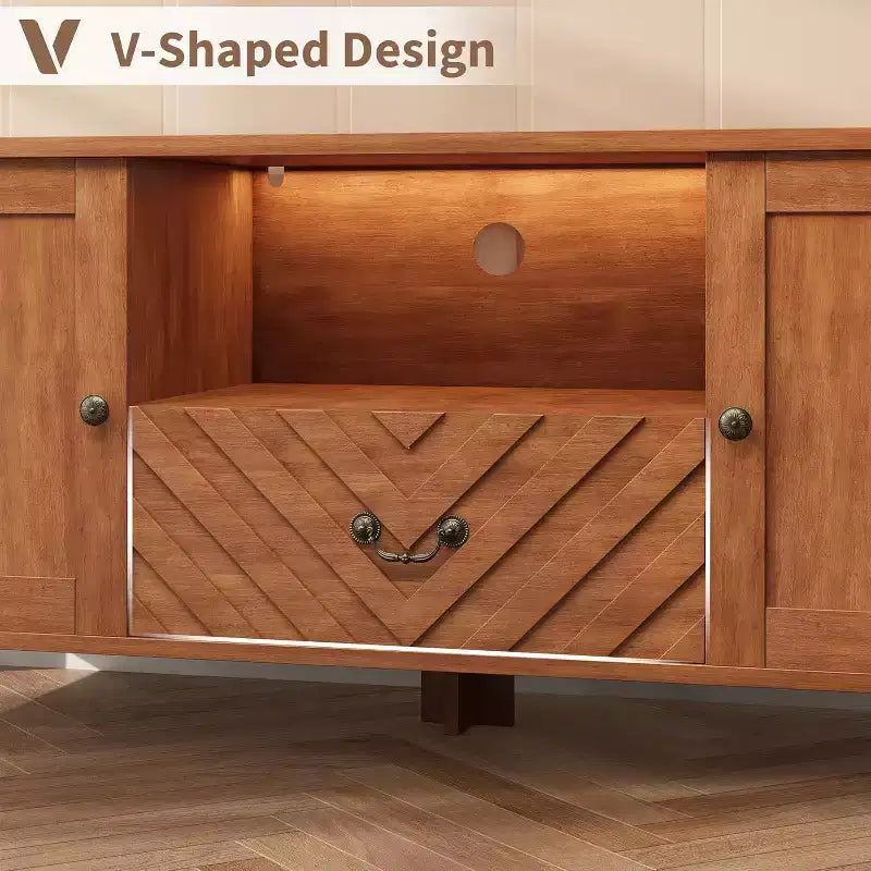 TV Stands for Living Room, Entertainment Center with Led Lights, Television Stands for 65 Inch TV, Long TV Console Table with 2 Storage and 1 Drawer