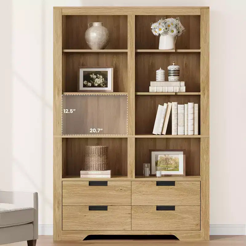 71 grandes bibliothèques avec 4 tiroirs, grande étagère à 6 niveaux, unité de rangement pour salon, cuisine, bureau à domicile