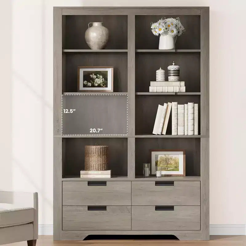 71 grandes bibliothèques avec 4 tiroirs, grande étagère à 6 niveaux, unité de rangement pour salon, cuisine, bureau à domicile