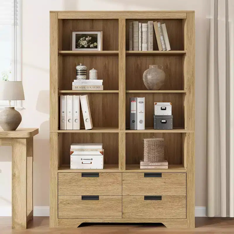 71 grandes bibliothèques avec 4 tiroirs, grande étagère à 6 niveaux, unité de rangement pour salon, cuisine, bureau à domicile