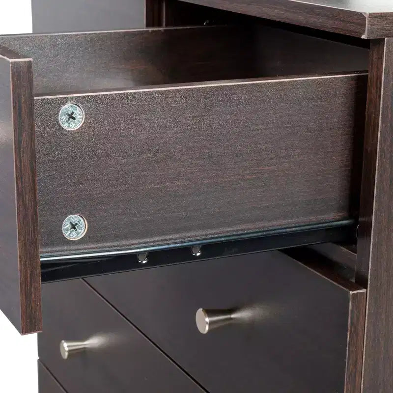 Karl Home 5-Drawer Brown Particle Board 25.98in. W Chest of Drawer