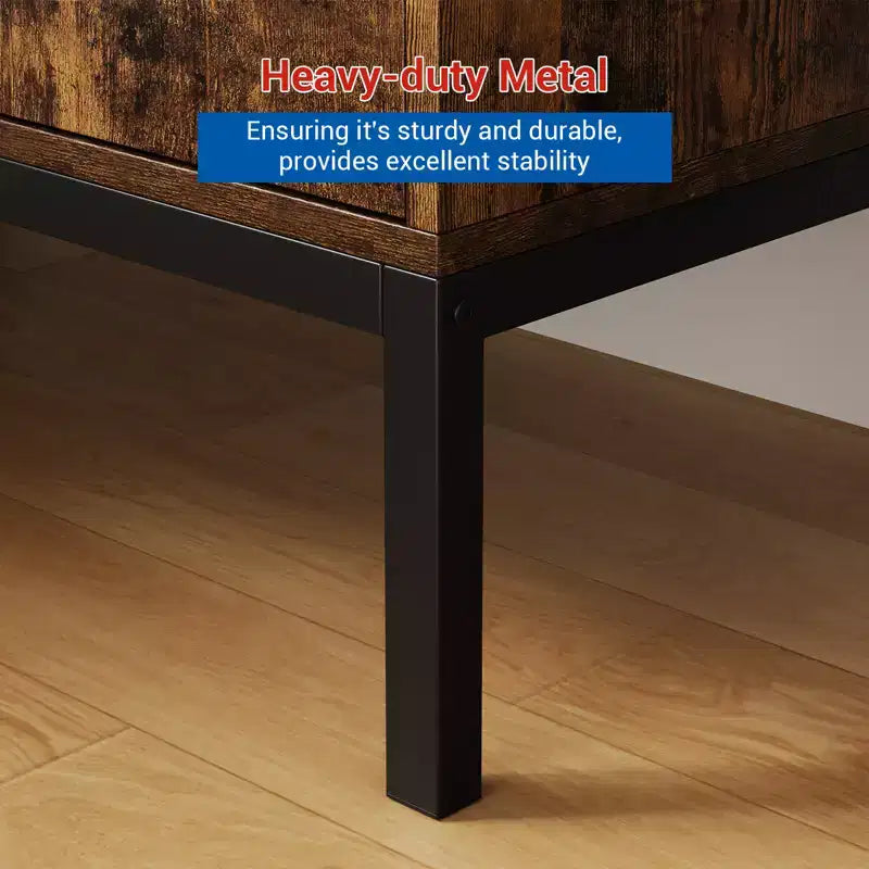 31.5 Wooden Sideboard Buffet Cabinet with Metal Feet for Hallway, Living Room, Dining Room, Kicthen