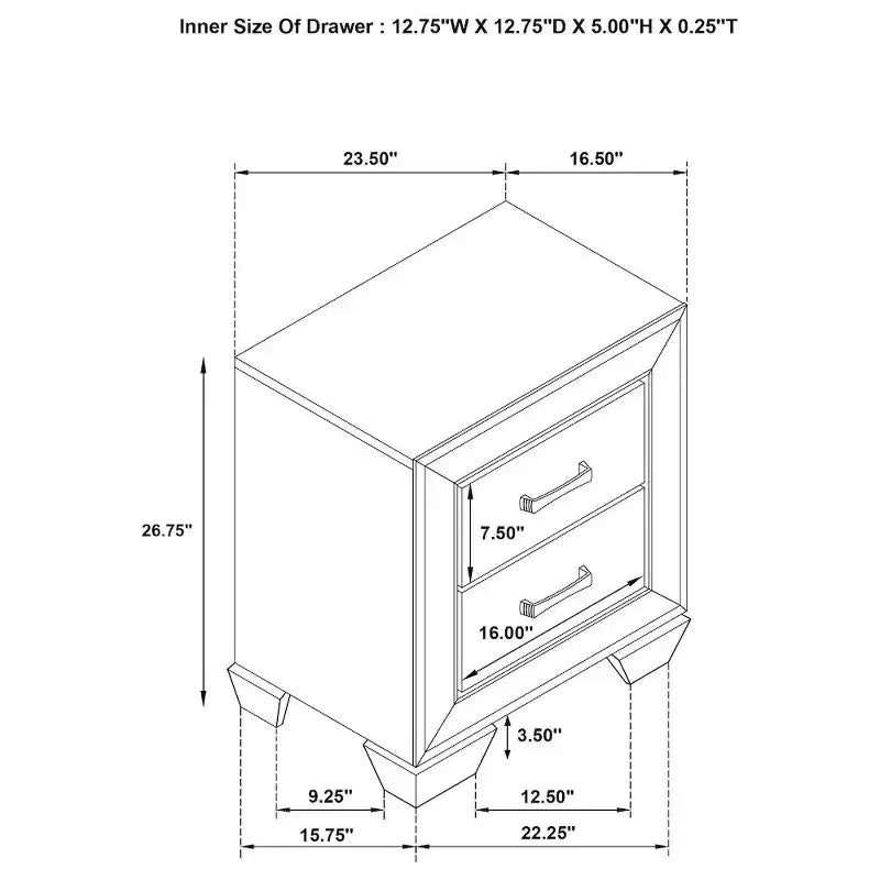 Coaster,Kauffman 2-drawer Nightstand
