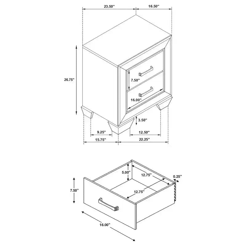 Coaster,Kauffman 2-drawer Nightstand