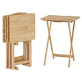 Coaster,Donna 4-piece TV Tray Table Set with Stand Natural