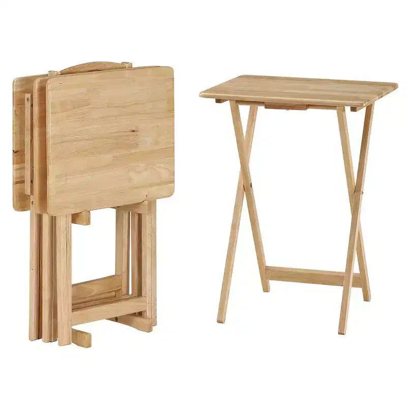 Coaster,Donna 4-piece TV Tray Table Set with Stand Natural