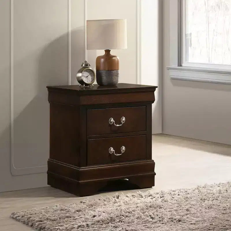 Coaster,Louis Philippe 2-drawer Nightstand Bedside Table White