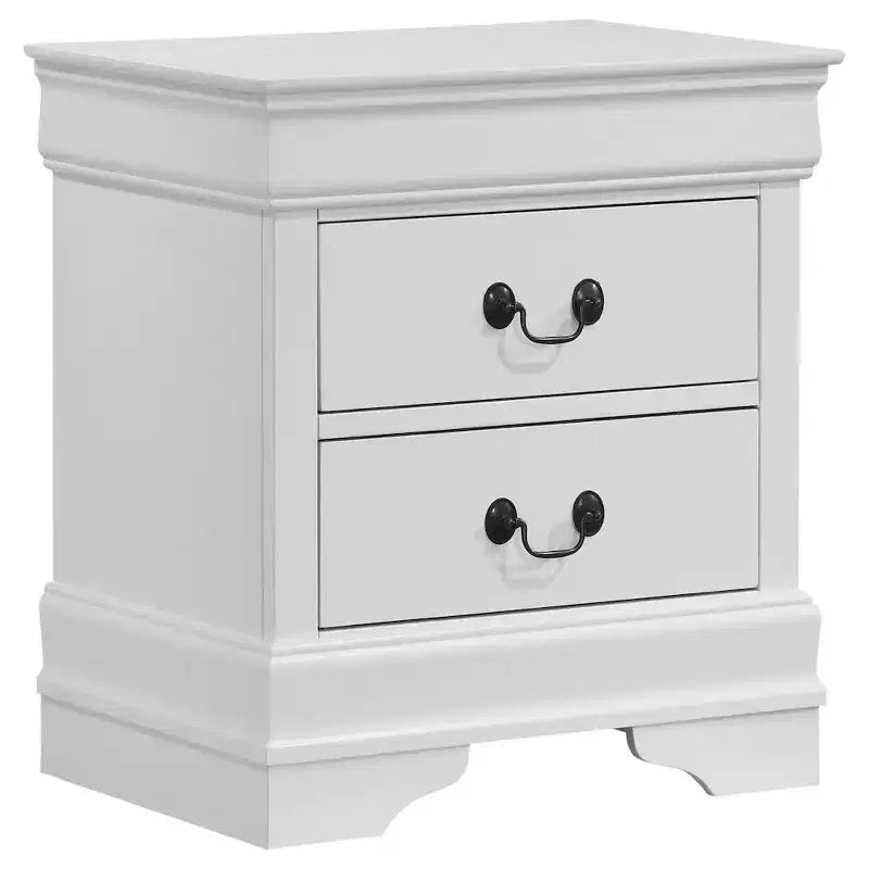 Coaster,Louis Philippe 2-drawer Nightstand Bedside Table White