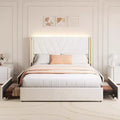 Acekool Queen Bed - LED Lights & Storage Drawers
