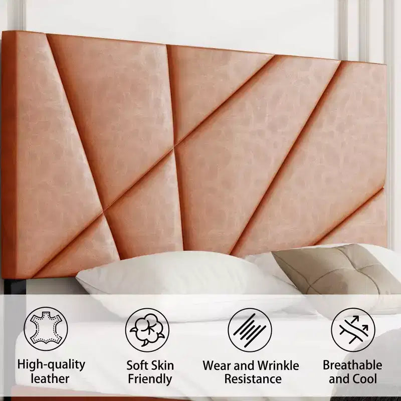 Full/Queen/King Size Metal Platform Bed Frame with Under-Bed Storage,No Box Spring Needed,Vintage Brown