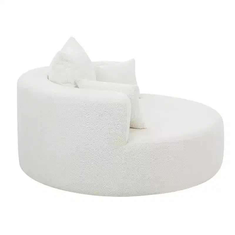 360 Swivel Barrel Accent Chair with Pillows, Comfort Swivel Sofa Chair Round Lounge Chair for Living Room
