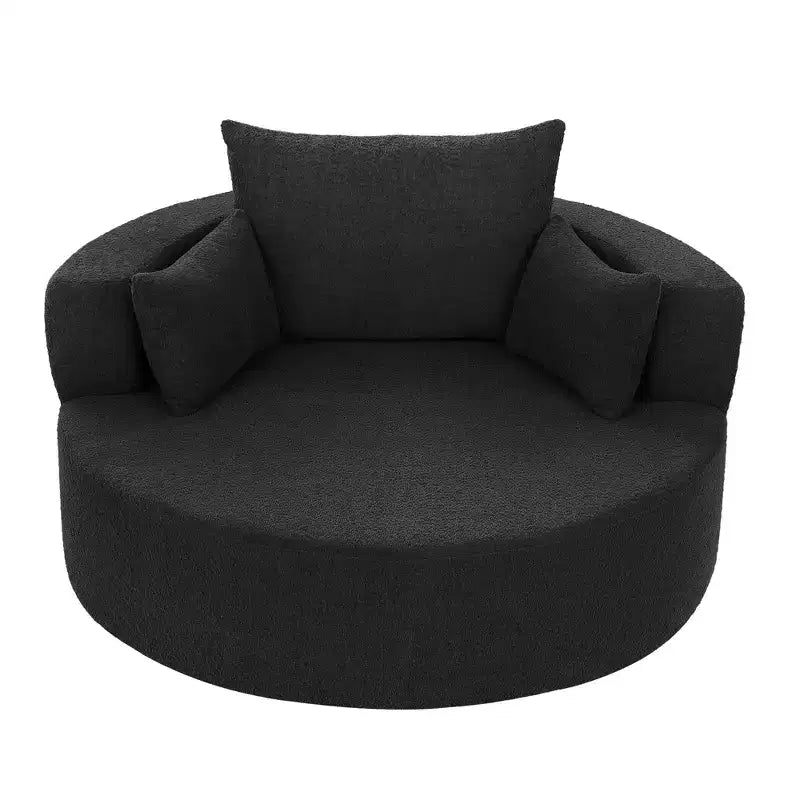 360 Swivel Barrel Accent Chair with Pillows, Comfort Swivel Sofa Chair Round Lounge Chair for Living Room