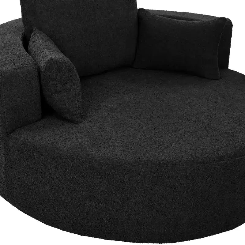 360 Swivel Barrel Accent Chair with Pillows, Comfort Swivel Sofa Chair Round Lounge Chair for Living Room