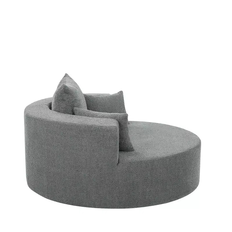 360 Swivel Barrel Accent Chair with Pillows, Comfort Swivel Sofa Chair Round Lounge Chair for Living Room