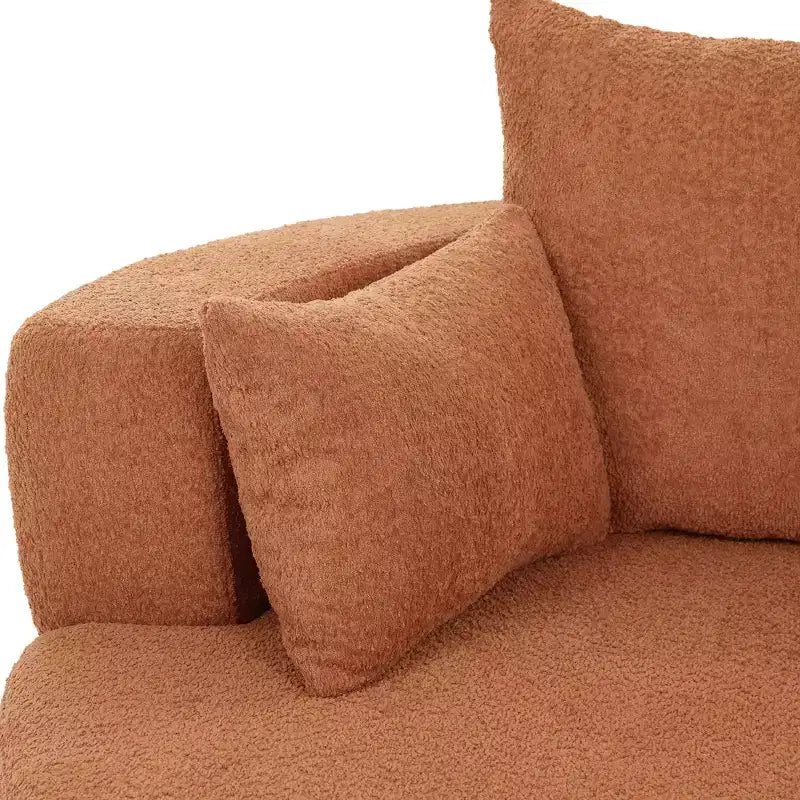 360 Swivel Barrel Accent Chair with Pillows, Comfort Swivel Sofa Chair Round Lounge Chair for Living Room