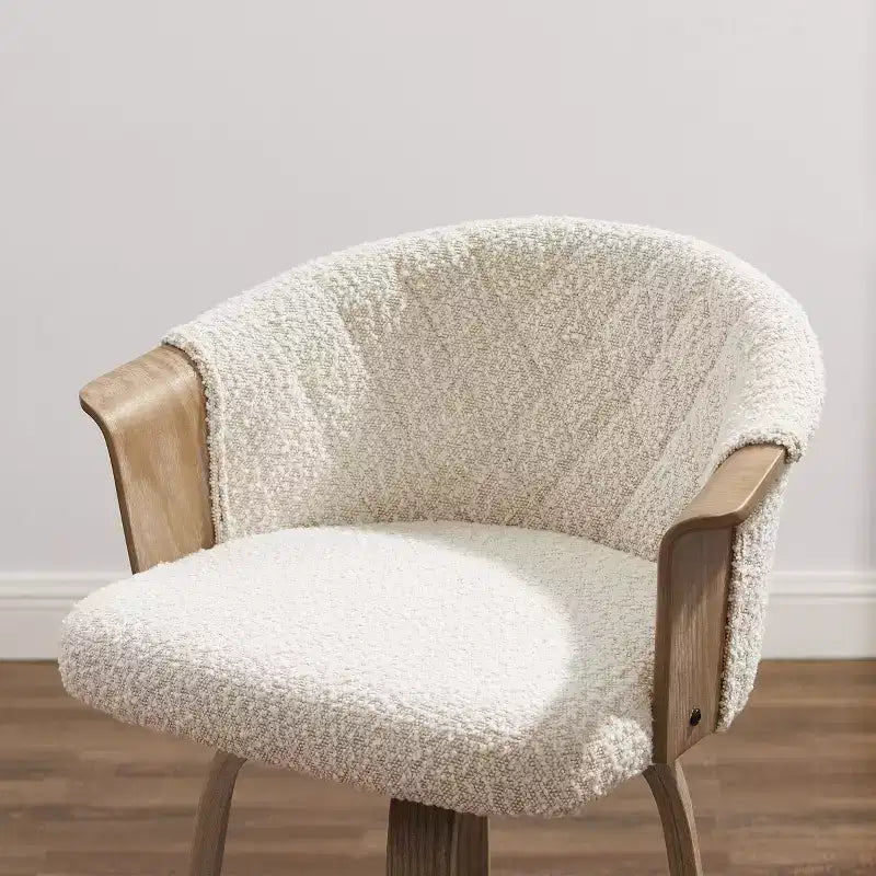 Art Leon Mid-Century Modern Fabric Swivel Barstools, Set of 2