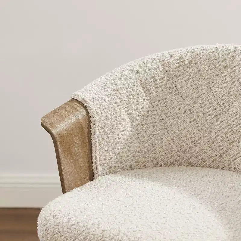 Art Leon Mid-Century Modern Fabric Swivel Barstools, Set of 2