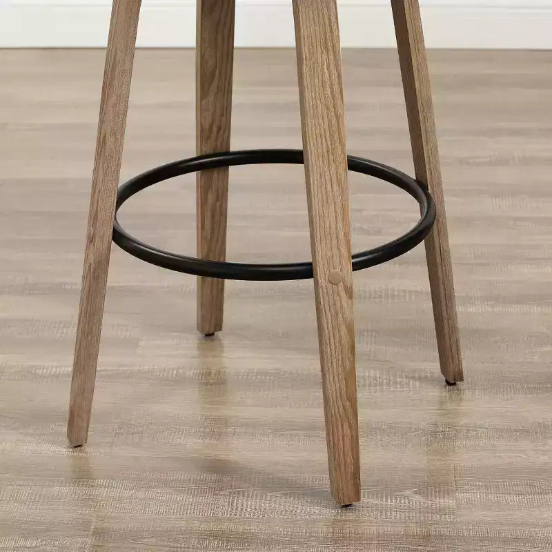 Art Leon Mid-Century Modern Fabric Swivel Barstools, Set of 2