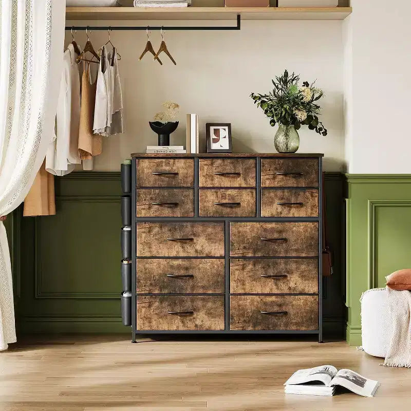 12-Drawer Dresser for Bedroom, Fabric Storage Dresser for Bedroom, Living Room, or Entryway