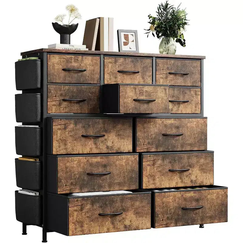 12-Drawer Dresser for Bedroom, Fabric Storage Dresser for Bedroom, Living Room, or Entryway