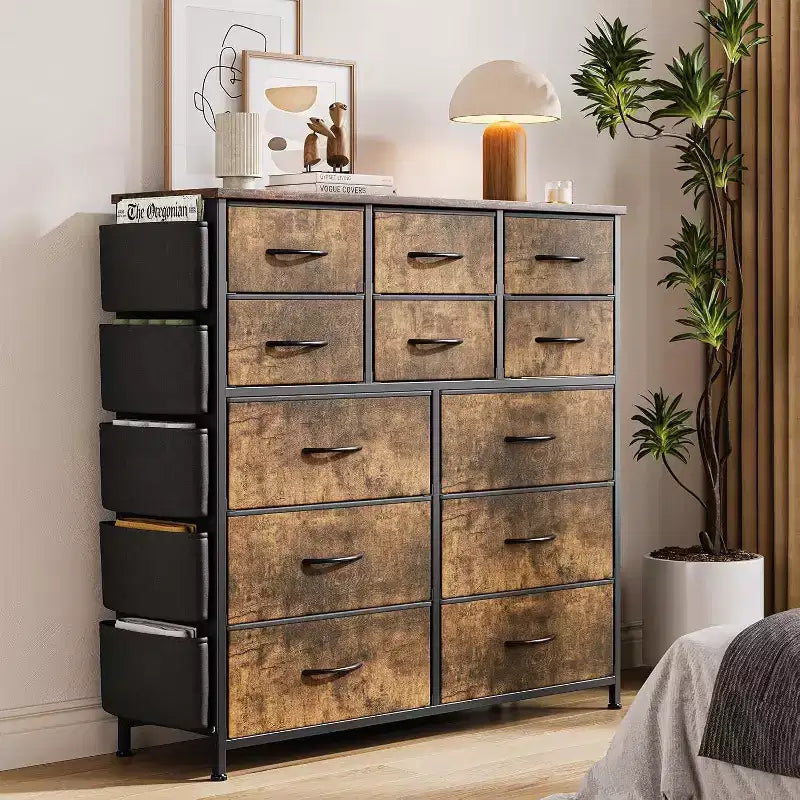 12-Drawer Dresser for Bedroom, Fabric Storage Dresser for Bedroom, Living Room, or Entryway