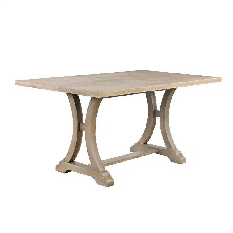 Ensemble de salle à manger de ferme 6 pièces, table rectangulaire en bois avec 4 chaises rembourrées et un banc