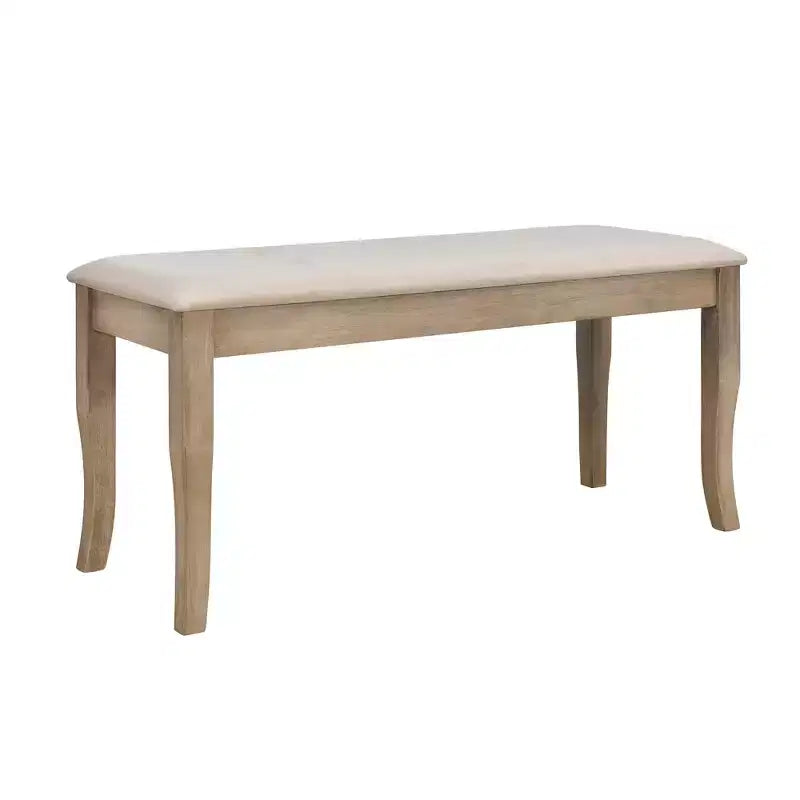 Ensemble de salle à manger de ferme 6 pièces, table rectangulaire en bois avec 4 chaises rembourrées et un banc